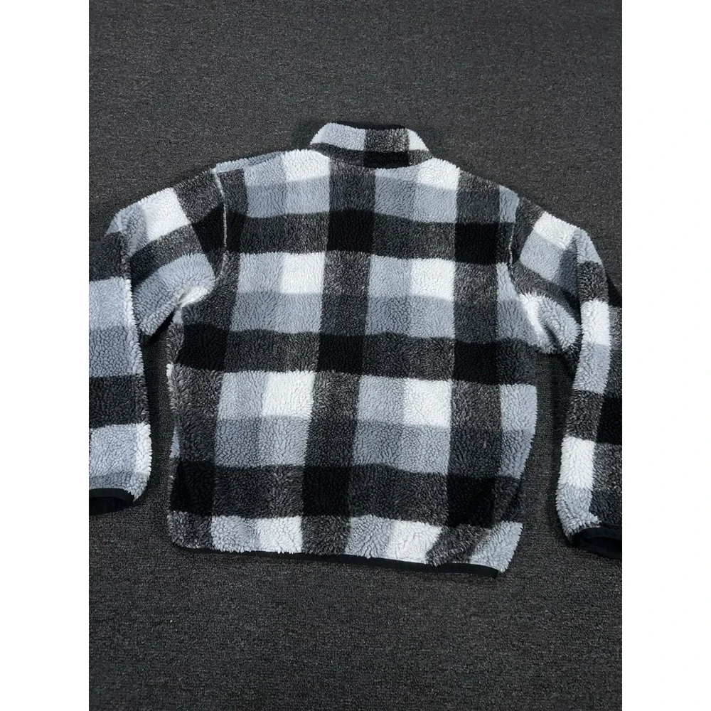 Nike Club Winterized Half Zip Men's‎ Medium Black White Gingham Check Fleece